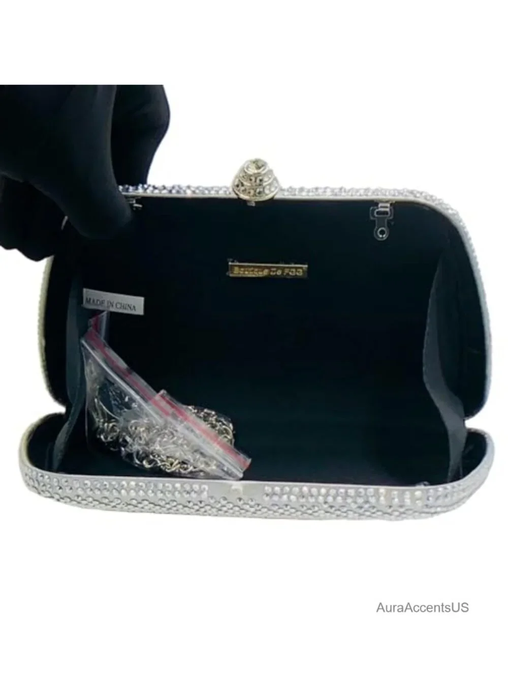 Crystal Rhinestone Evening Clutch Purse for Women Formal Wedding Dressy Bag